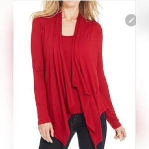 Karen Kane 4L02156 Red Stretch Jersey Layered Tank Cardigan Combo,